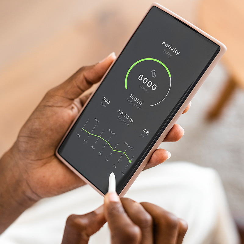 smartphone showing step counting app